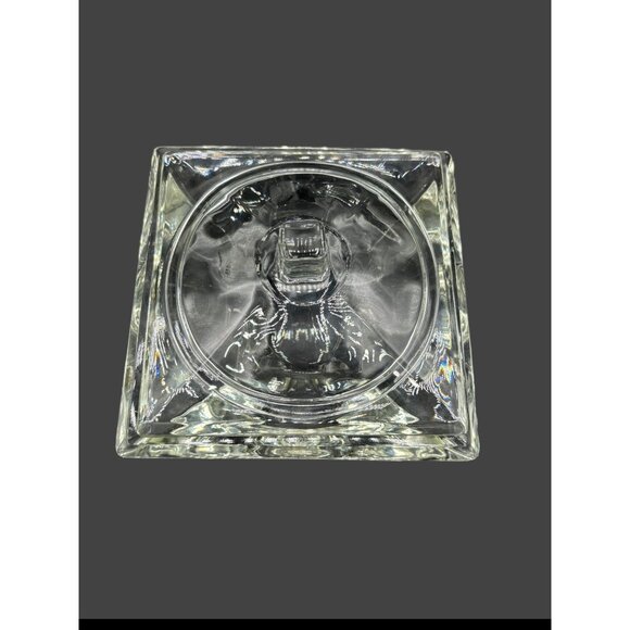 Vintage MCM Square Heavy Crystal Glass Covered Candy Dish Mid Century 6x6x4 - Picture 5 of 16